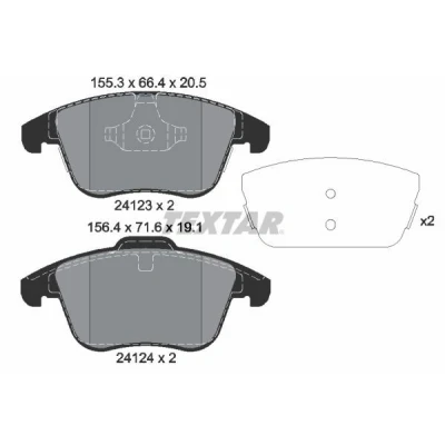 Kuva TEXTAR 2412305 Jarrupalat Ei kulumisenilmaisimelle LAND ROVER: Range Rover Evoque