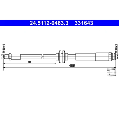 Kuva ATE 24.5112 0463.3 Jarruletku 485 M10x1 OPEL: Corsa E Hatchback