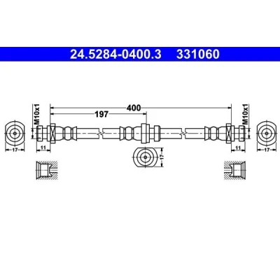 Kuva ATE 24.5284 0400.3 Jarruletku 400 MITSUBISHI: PAJERO 2, L200 III Pick up