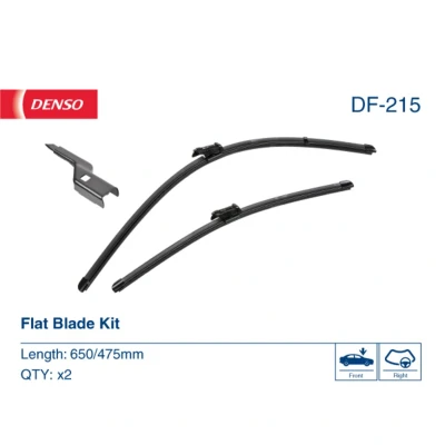 Kuva Pyyhkijänsulka Denso DF 215 Flatblade pyyhinsulka (rungoton) BMW: 5 Sedan, 2 Gran Tourer, Touring, OPEL: Vivaro B Van, RENAULT: Trafic 3