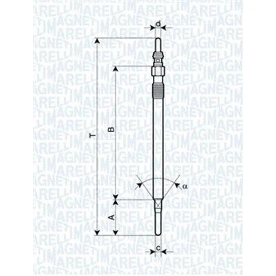 Kuva MAGNETI MARELLI 062900062304 Hehkutulppa 4,4V 8A M8X1 MERCEDES BENZ: E sarja T modell, C Sedan, JEEP: GRAND CHEROKEE 3