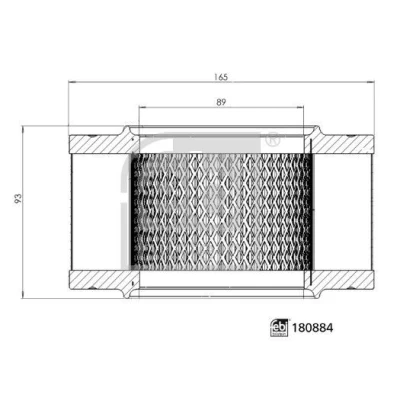 Kuva FEBI BILSTEIN 180884 Ilmansuodatin 93 165 Suodatinpanos