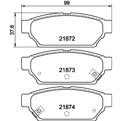 Kuva HELLA 8DB 355 016 701 Jarrupalat akustisella kulumavaroittimella MITSUBISHI: Carisma Sedan, Lancer 6 Limousine, Hatchback
