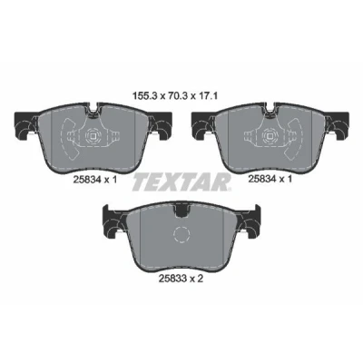 Kuva TEXTAR 2583401 Jarrupalat Ei kulumisenilmaisimelle PEUGEOT: 308 SW 2, II Hatchback, CITROËN: C4 Picasso 1, Grand 2