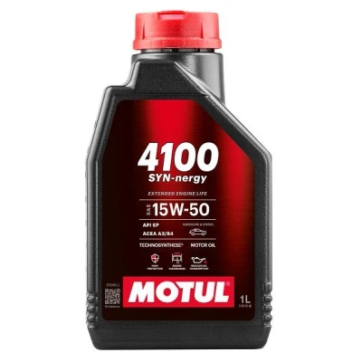 Kuva Motul 4100 SYN nergy 15W 50 5l Moottoriöljy 113163 MERCEDES BENZ: E sarja T modell, Sprinter 3.5 Van, Sedan, VOLKSWAGEN: Transporter 5