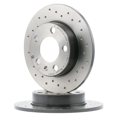 Kuva BREMBO XTRA LINE 08.7165.1X Jarrulevyt 230 9 5 reijitetty, täysi pinnoitettu Ruuveilla VOLKSWAGEN: Golf 4, 4 Variant, Bora Sedan