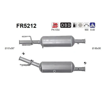 Kuva AS FR5212 Hiukkassuodatin Euro 6 Kordieriitti CITROËN: DS5 Hatchback, Berlingo II, C4 II PEUGEOT: 3008 I, 5008 I