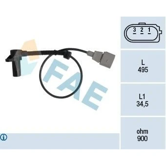 Kuva FAE 79311 Kampiakselin Asentotunnistin 3 Induktiivi anturi AUDI: A8 D2, A6 C5 Sedan, Avant, VOLKSWAGEN: Touareg I