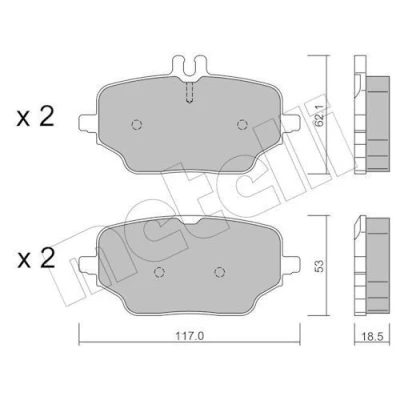 Kuva METELLI 22 1273 0 Jarrupalat Kulumisenilmaisemelle MERCEDES BENZ: GLE