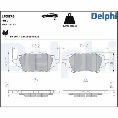 Kuva Jarrupalasarja, levyjarru DELPHI LP3876