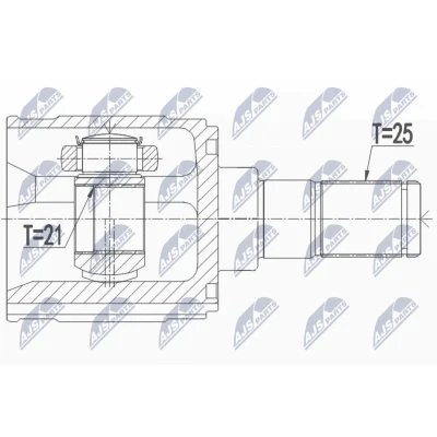 Kuva Nivelsarja, vetoakseli, Etuakseli, oikea, vasen HYUNDAI i20 II OE 49500C8000, 49501C8000