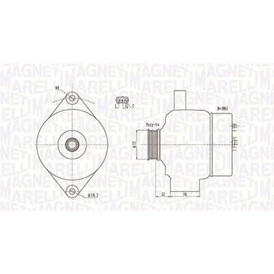Kuva MAGNETI MARELLI 063731803010 Laturi 12V 75A SUZUKI: SWIFT 3, Jimny SUV, Liana Sedan