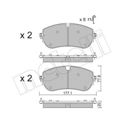 Kuva METELLI 22 1342 0 Jarrupalat akustisella kulumavaroittimella LAND ROVER: Discovery Sport