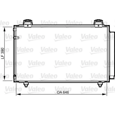 Kuva VALEO 814208 Ilmastoinnin Lauhdutin Vedenerottimella 15mm 10mm Alumiini 390mm R134a TOYOTA: Avensis II Station Wagon, Sedan
