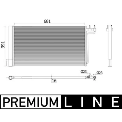 Kuva MAHLE ORIGINAL AC 941 000P Ilmastoinnin Lauhdutin Vedenerottimella 23 681 FORD: FOCUS 3 Turnier, C Max 2,