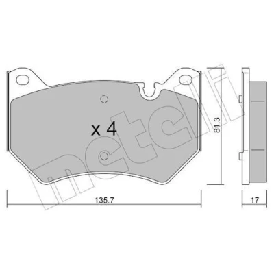 Kuva METELLI 22 1170 0 Jarrupalat Kulumisenilmaisemelle AUDI: Q5