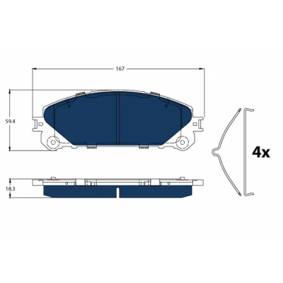 Kuva TRW GDB3484BTE Jarrupalat Ei kulumisenilmaisimelle Tarvikkeilla TOYOTA: RAV4 IV SUV