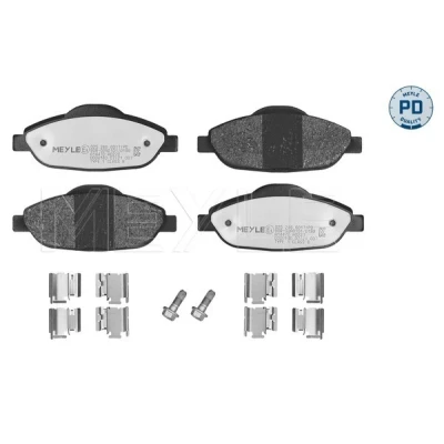 Kuva MEYLE 025 246 6017/PD Jarrupalat PD Quality Etuakseli Ei kulumisenilmaisimelle Ruuveilla, Huudonvaimennuspellillä Tarvikkeilla PEUGEOT: 308 I SW