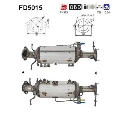 Kuva AS FD5015 Hiukkassuodatin Kordieriitti MAZDA: 5