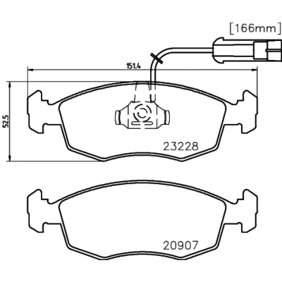 Kuva HELLA 8DB 355 008 521 Jarrupalat kulumisvaroitinkoskettimella