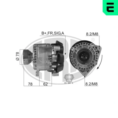 Kuva ERA 210366A Laturi 14V 124A FORD: Focus Mk1 Hatchback, Transit Connect Van, Farmari