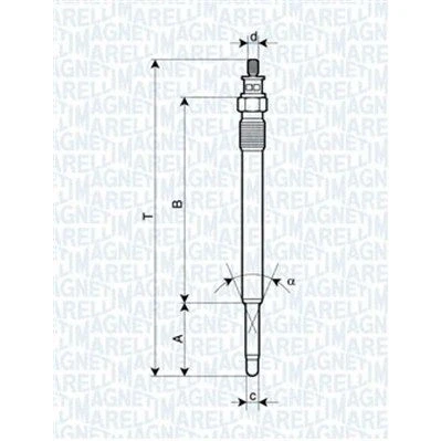 Kuva MAGNETI MARELLI 062900013304 Hehkutulppa 11,5V 15A M10X1 MERCEDES BENZ: A sarja