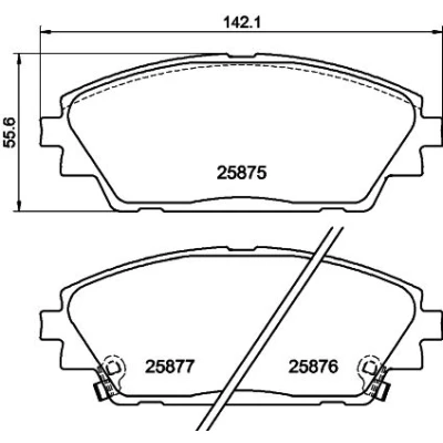 Kuva HELLA 8DB 355 021 421 Jarrupalat akustisella kulumavaroittimella MAZDA: 3 Hatchback, Sedan, CX