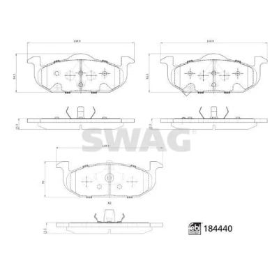 Kuva SWAG 33 10 9374 Jarrupalat Etuakseli akustisella kulumavaroittimella