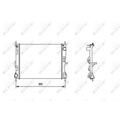 Kuva NRF 58188 Jäähdytin Alumiini 495 396 23 Jäähdytysrivat mekaan. kiinnitetyt NISSAN: MICRA 3, RENAULT: Modus / Grand