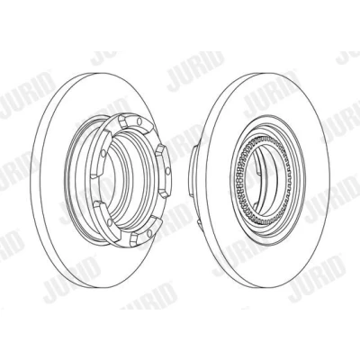 Kuva JURID 563126J Jarrulevyt 288 16 5 160 täysi rasvattu Ilman tarvikkeita FORD: Tourneo Custom V362 Bussi, Transit V363 Van, Bussi