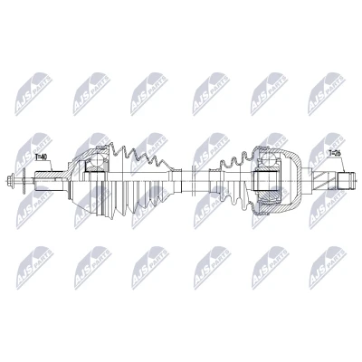 Kuva NTY NPW VV 169 Vetoakseli Etuakseli, vasen 560mm Käsivaihteisto, 6 portainen