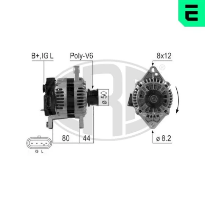 Kuva ERA 210643A Laturi 14V 85A CHEVROLET: Nubira Farmari, Aveo / Kalos Sedan, Lacetti Hatchback