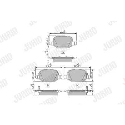 Kuva JURID 573445J Jarrupalat akustisella kulumavaroittimella Ilman tarvikkeita FIAT: 500L