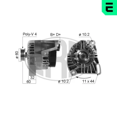 Kuva ERA 210237A Laturi 14V 65A FIAT: Punto II Hatchback, Panda I Seicento / 600 Hatchback