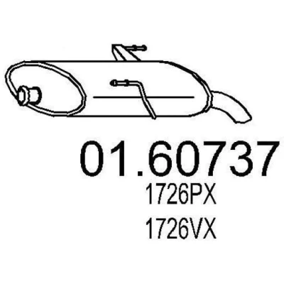 Kuva MTS 01.60737 Takaäänenvaimennin 650 PEUGEOT: 206 SW
