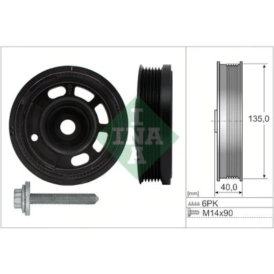 Kuva Hihnapyöräsarja, kampiakseli AUDI, SEAT, SKODA, VW OE 04C 105 243 AA, N, Q