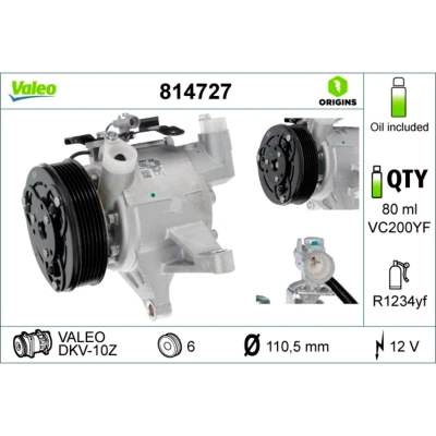 Kuva VALEO 814727 Ilmastoinnin Kompressori DKV10Z