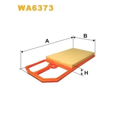 Kuva WIX FILTERS WA6373 Ilmansuodatin 33mm 188mm 418mm Suodatinpanos VOLKSWAGEN: Golf 4, 4 Variant, Polo IV Hatchback, SEAT: Leon I Hatchback