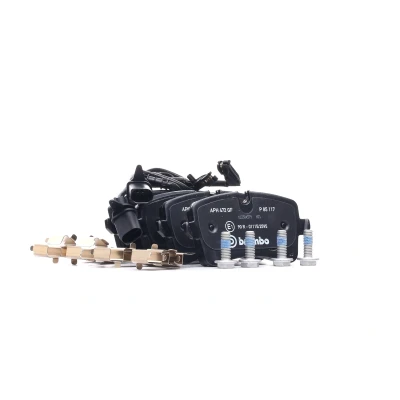 Kuva BREMBO P 85 117 Jarrupalat Sis. kulumisenilmaisimen Jarrusatulan ruuveilla Tarvikkeilla AUDI: A8 D4, A6 C7 Avant, A4 B9 Avant