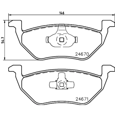 Kuva HELLA 8DB 355 014 951 Jarrupalat Ei kulumisenilmaisimelle FORD: Maverick SUV