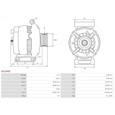 Kuva AS PL A01046S Laturi 12V 140A