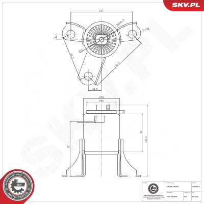 Kuva ESEN SKV 75SKV316 Moottorin Kumityyny Eteen, oikea Kumimetallilaakeri Kumi 157mm