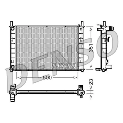 Kuva DENSO DRM10046 Jäähdytin Alumiini 500 351 23 FORD: FIESTA 5, Fusion Farmari
