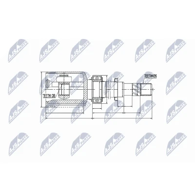 Kuva Nivelsarja, vetoakseli, Etuakseli, oikea NISSAN QASHQAI / +2 I, VAN I OE 39771 JD02B