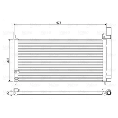 Kuva VALEO 814415 Ilmastoinnin Lauhdutin Vedenerottimella Alumiini 308 R 134a TOYOTA: Auris Hatchback, Prius III Farmari