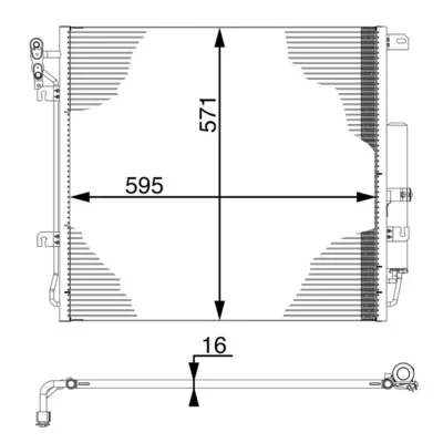 Kuva MAHLE ORIGINAL AC 759 000S Ilmastoinnin Lauhdutin Vedenerottimella 16 10,15 595, 596 LAND ROVER: Discovery 3