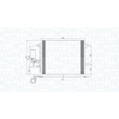 Kuva MAGNETI MARELLI 350203789000 Ilmastoinnin Lauhdutin Vedenerottimella 603x475x16 475 603 16 VOLVO: V70 3, XC60 I, S80 II