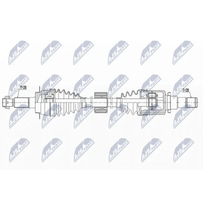 Kuva NTY NPW SU 037 Vetoakseli Etuakseli, vasen 651 73 SUZUKI: SX4 II S Cross