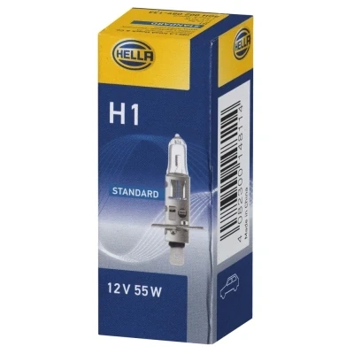 Kuva HELLA 8GH 002 089 133 Polttimo, kaukovalo H1 12V 55W 3300K Halogeeni HONDA: CIVIC 7 Hatchback, CR V 3, FORD: MONDEO 4 Turnier, Focus 2 Kombi