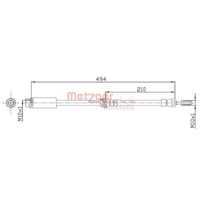 Kuva METZGER 4112313 Jarruletku 494 M10 x 1 FORD: FIESTA 5
